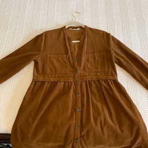 Zara Brown Corduroy Dress